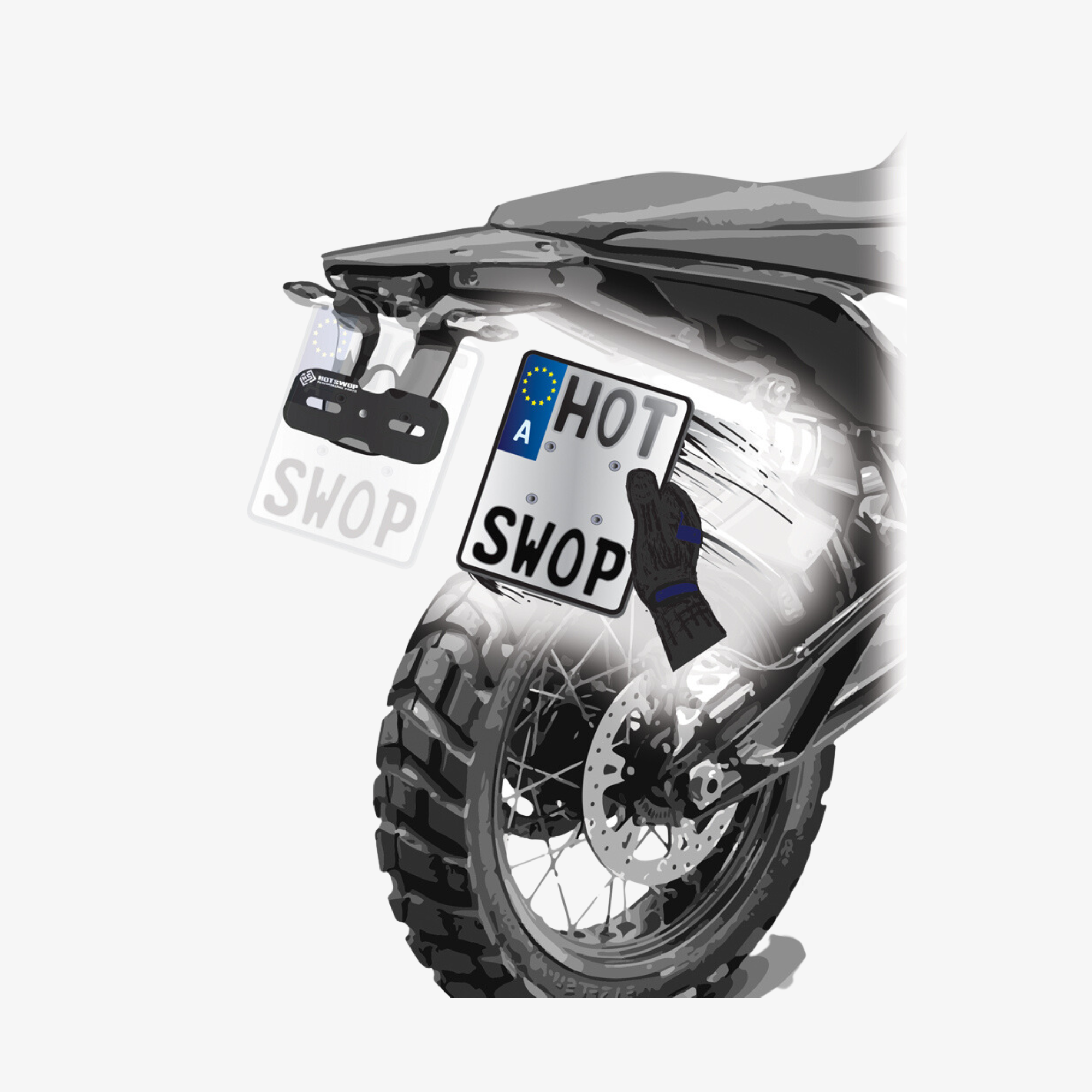 HotSwop Kennzeichen Halterungen für Motocross Enduro und Straßenbike