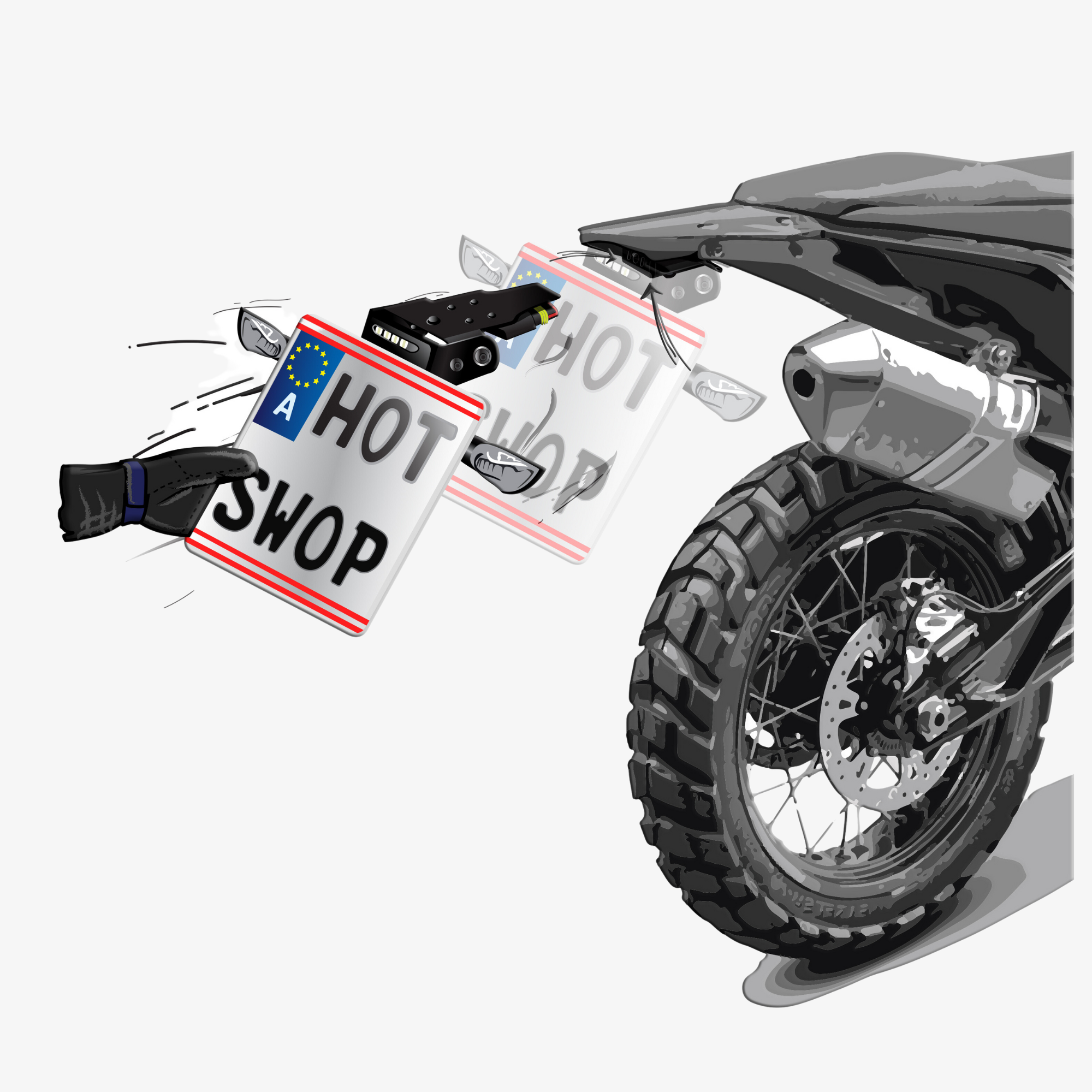 HotSwop Kennzeichenhalter Enduro Kit ALLOY-EDITION (Für ein Motorrad) -  Hard Enduro Shop